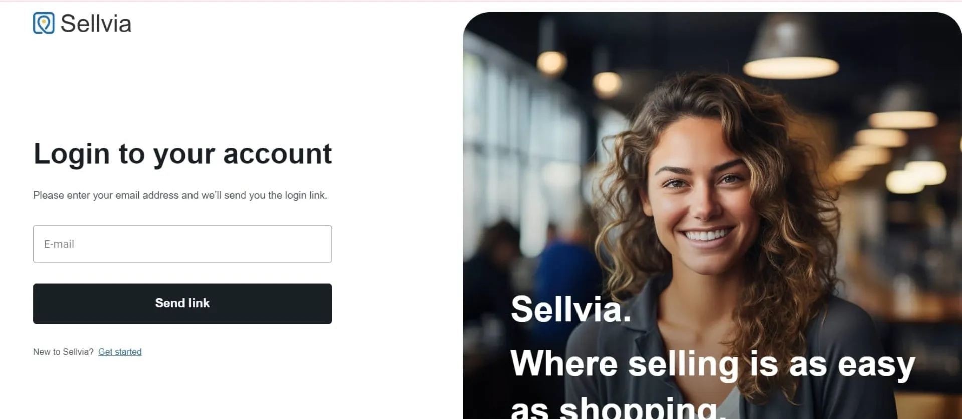 picture showing the Sellvia account login page