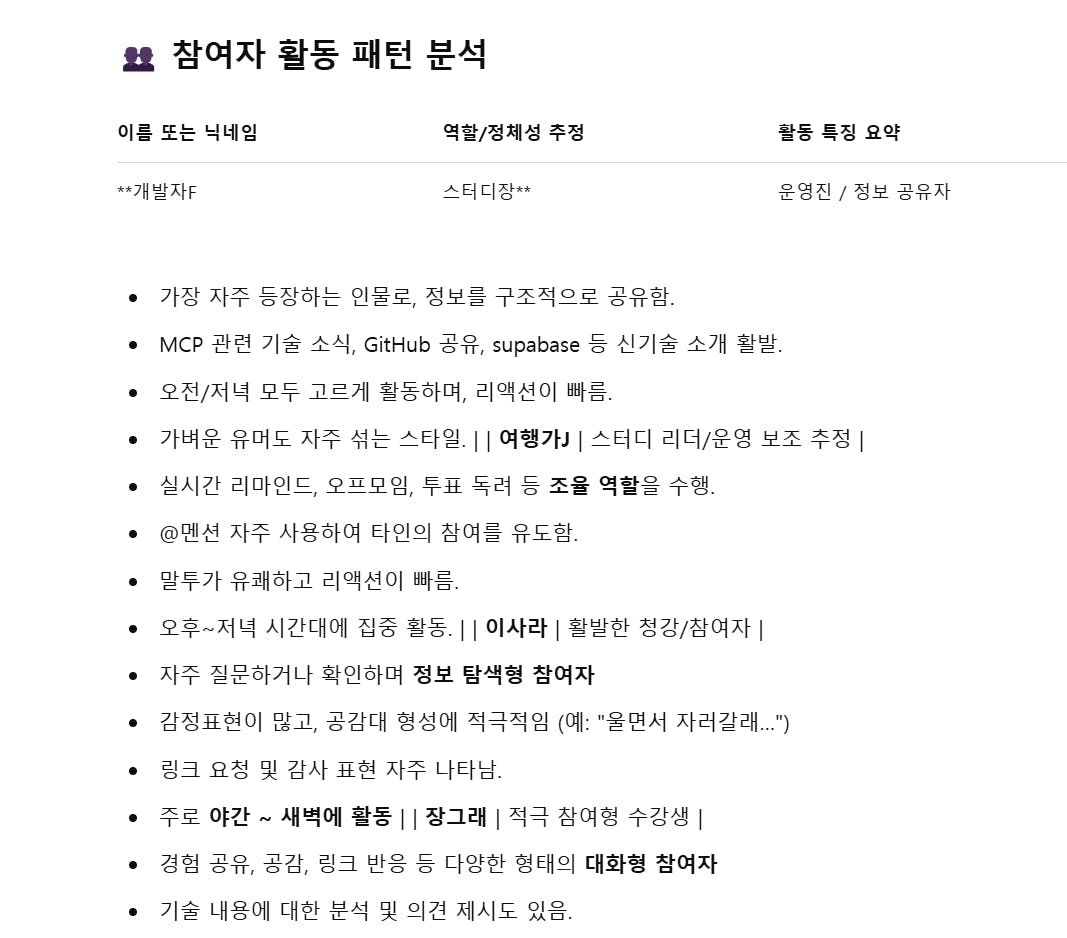 화면의 한국어 목록