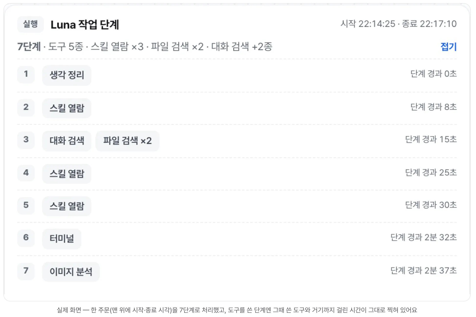 화면에 나오는 한국 노래 목록
