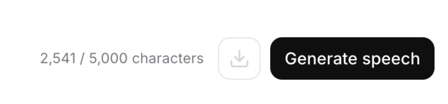'Generate Speech'라는 단어가있는 버튼 이미지 '