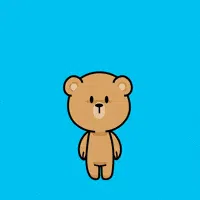 파란색 바탕에 곰 인형