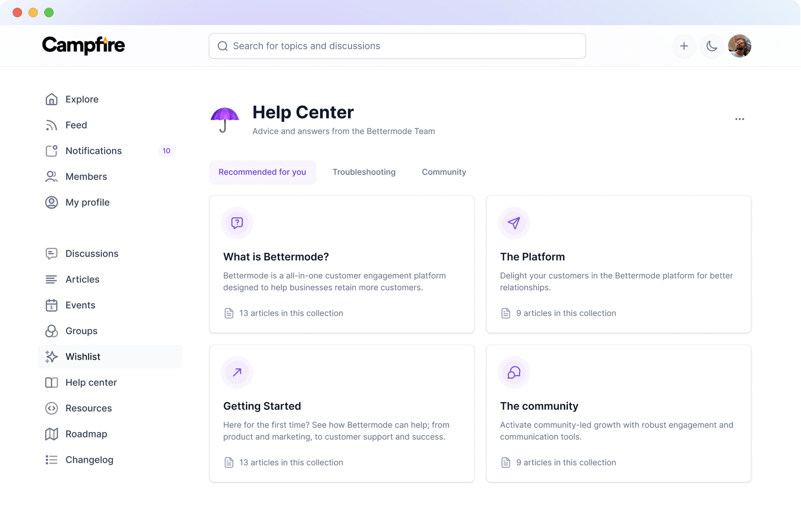 A help center built on Bettermode