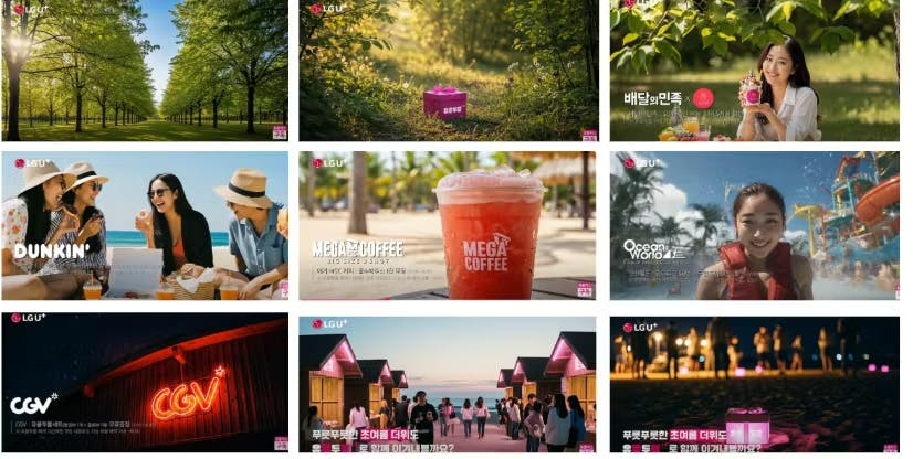 사람들이 음료를 마시는 것을 보여주는 일련의 사진