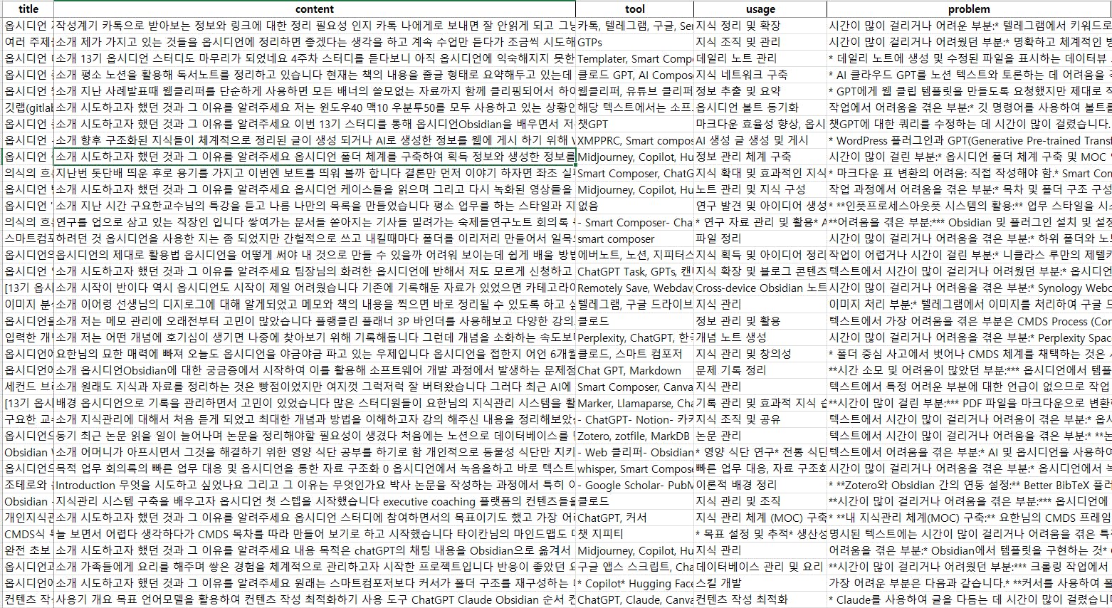 한국 텍스트 파일의 스크린 샷