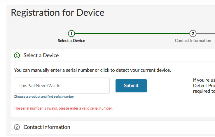 Product Registration