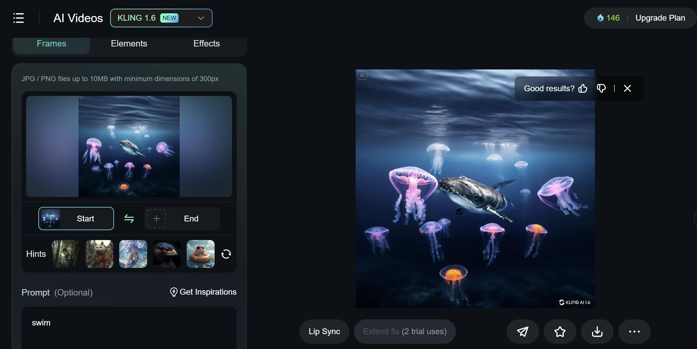 해파리와 해파리가있는 수중 장면의 스크린 샷