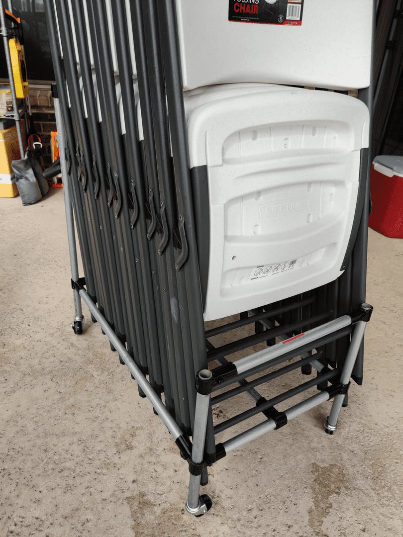 Lifetime folding chair rolling cart