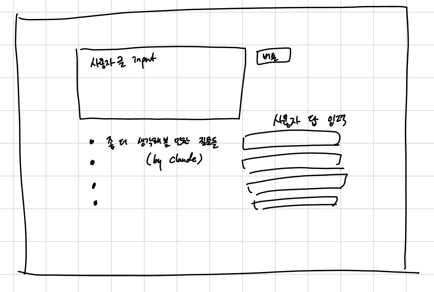 웹 페이지의 손으로 그린 ​​스케치