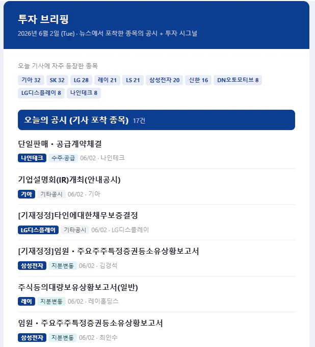 한국어 웹사이트 스크린샷