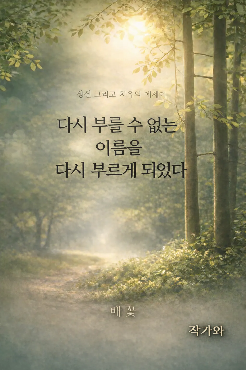 배경에 나무가 있는 한국 책 표지