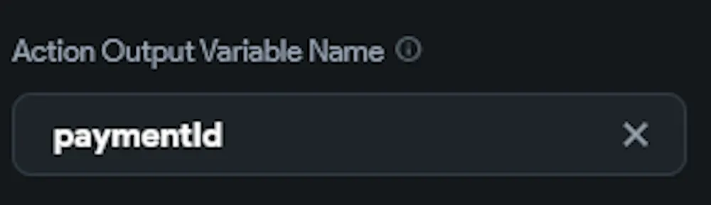 How configure action output in stripe payment