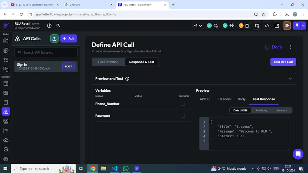 API is not working in app