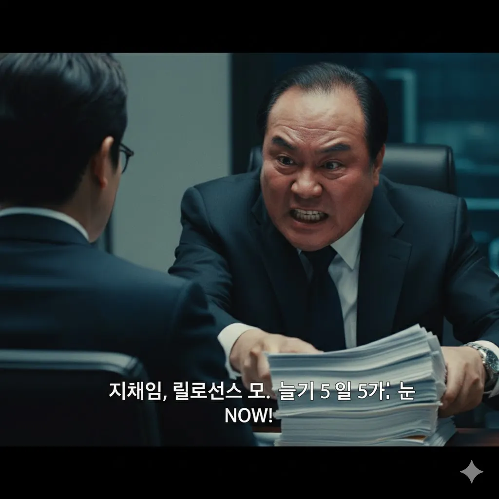 양복을 입은 남자가 양복을 입은 남자와 이야기를 나누고 있다