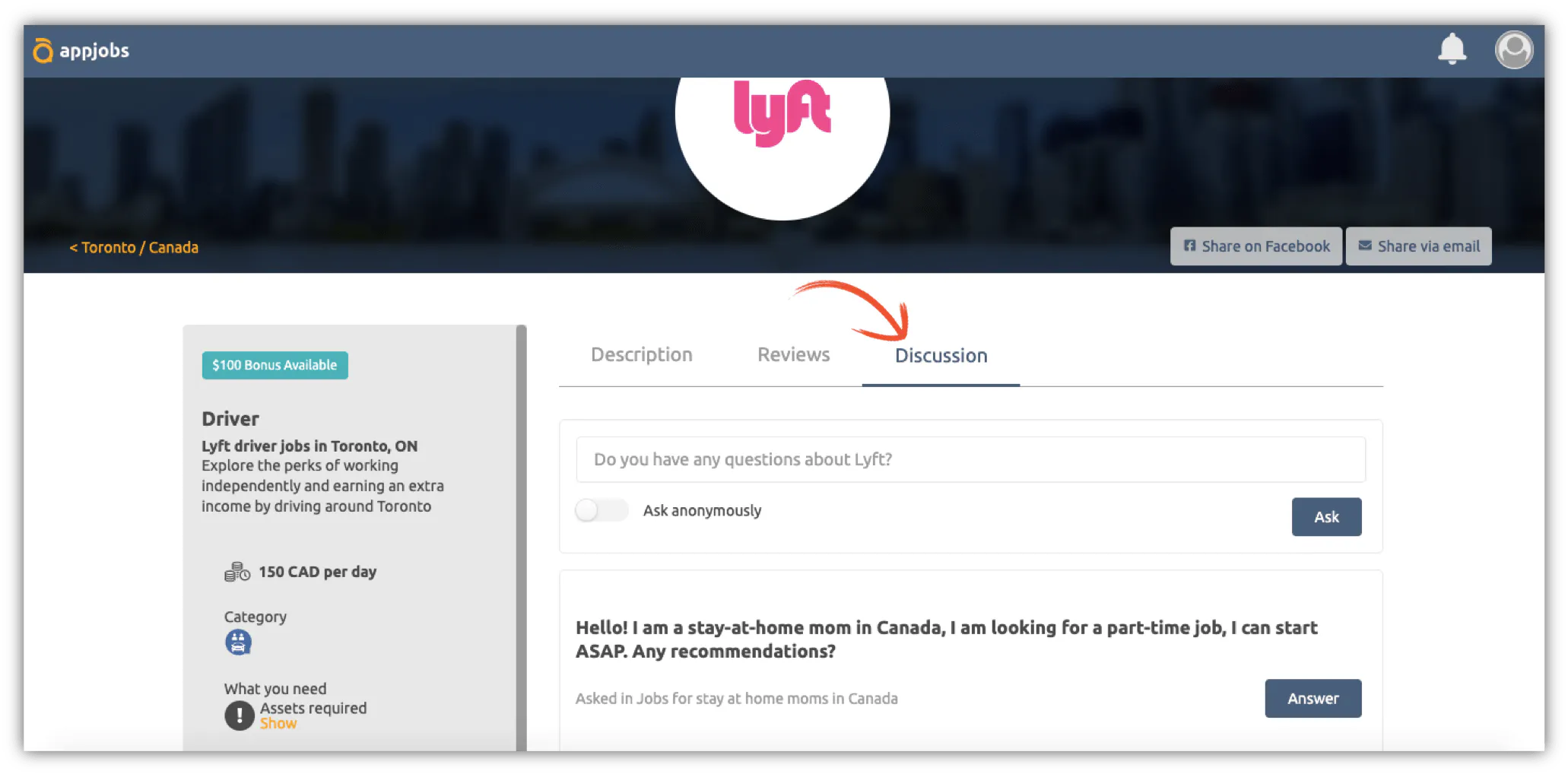 Listings on appjobs