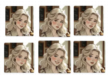 금발 머리를 가진 소녀의 사진 6장