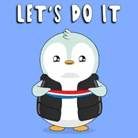 단어가 달린 만화 펭귄