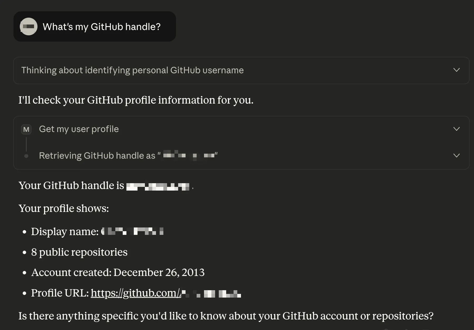 Gibbons 계정 페이지의 스크린 샷