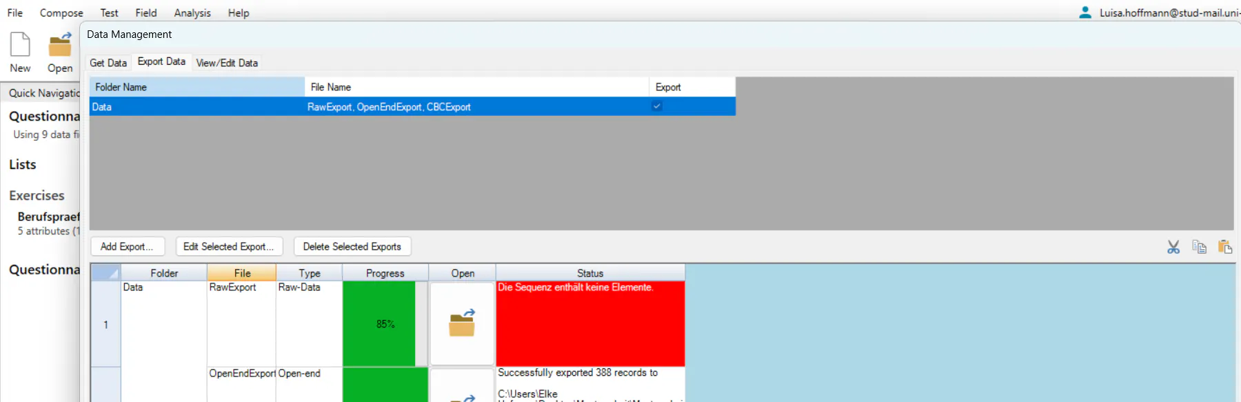 Export Data