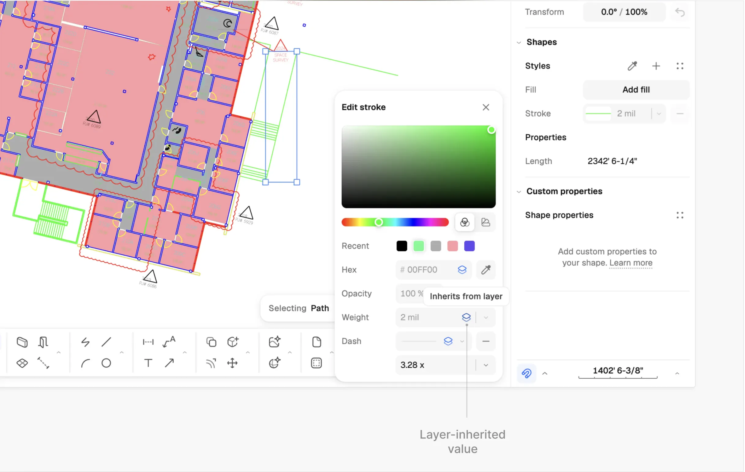 the new interface that indicates that a value has been inherited from its parent layer, which was introduced in the Rayon updates of August 2026