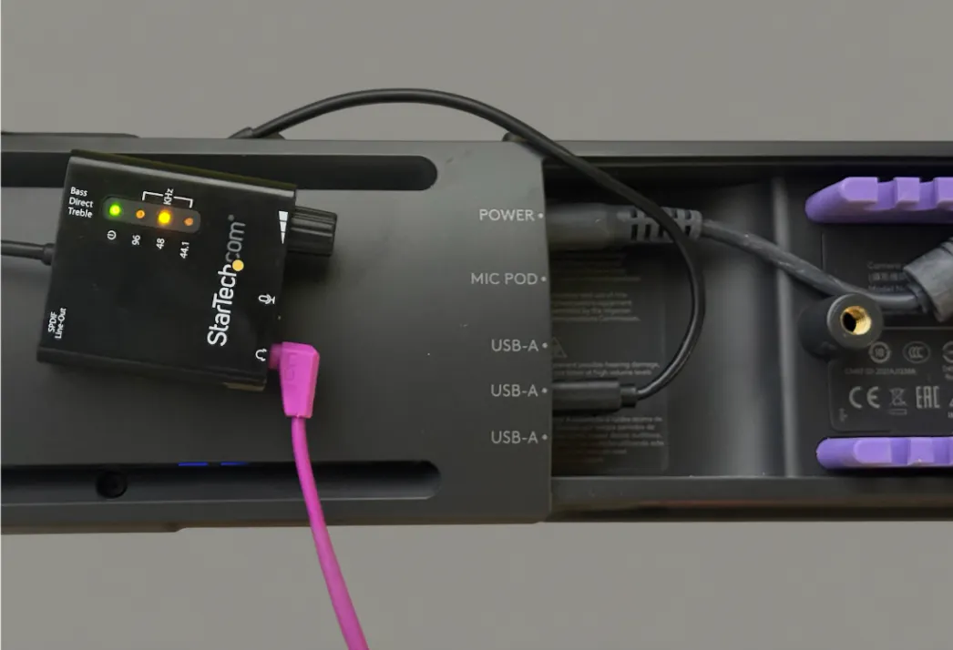 Connecting an Assisted Listening Device: Rally Bar / Rally Bar Mini