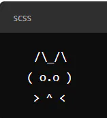 scss라는 단어가 적힌 흑백 아이콘
