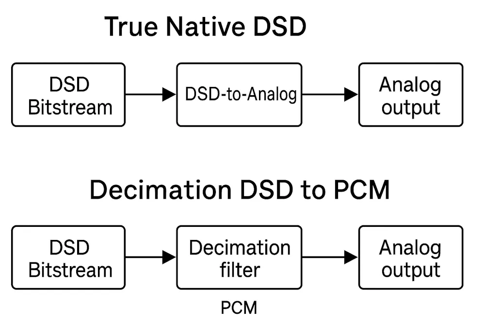 Native DSD to analog or conversion