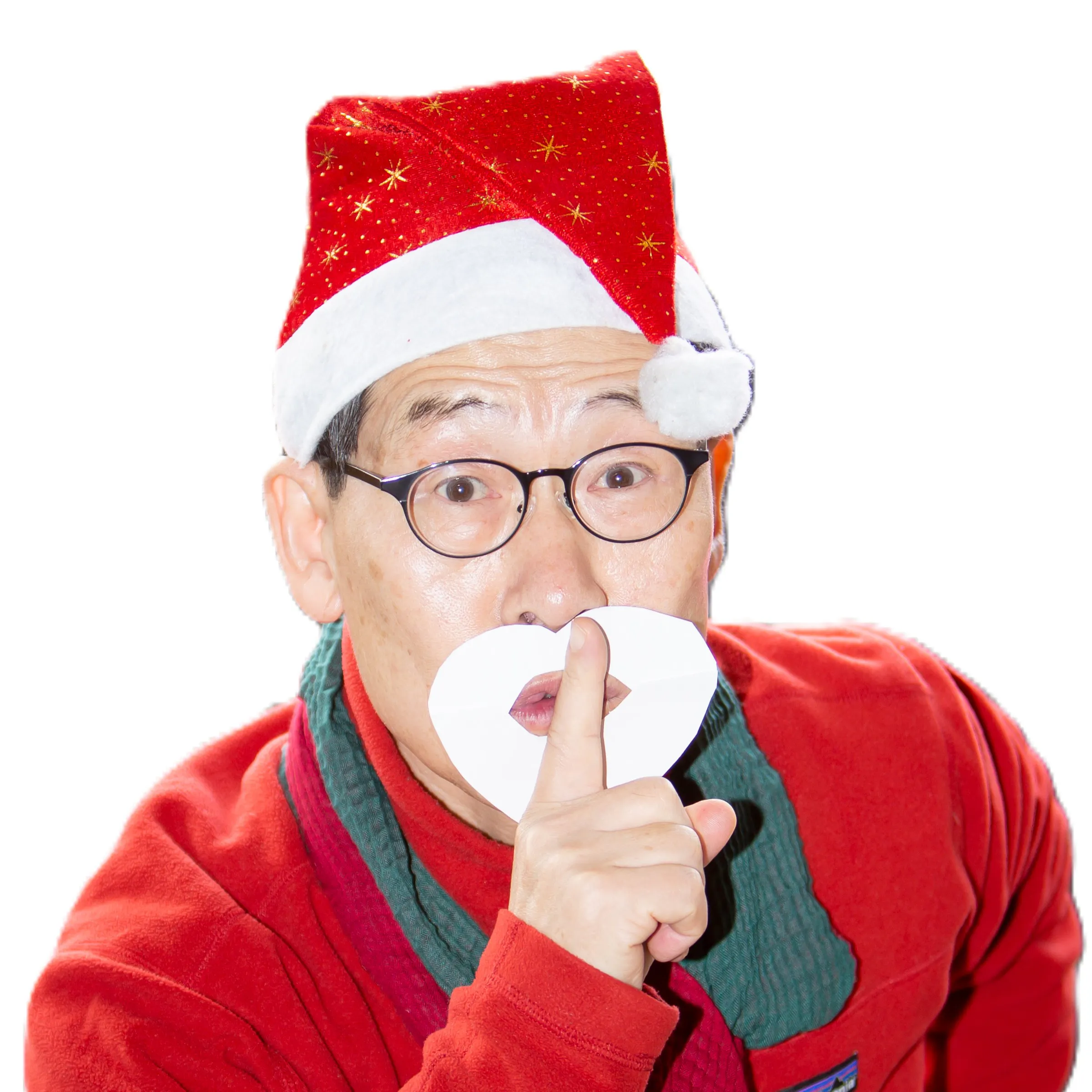 산타 모자를 쓰고있는 남자