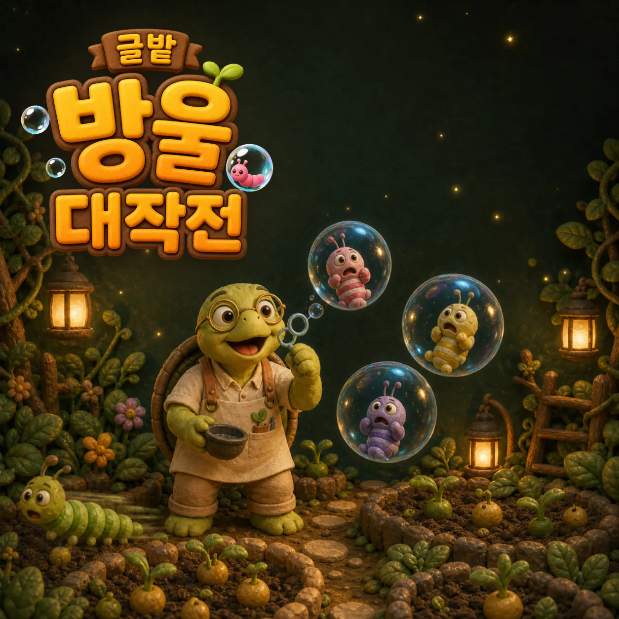 배경에 거품이 있는 거북이 사진