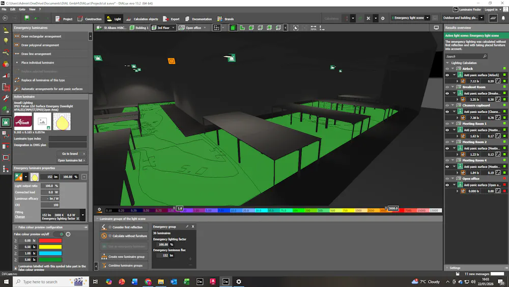 Results overview not showing em lighting results