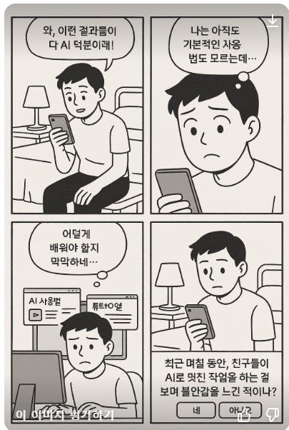 휴대 전화를 사용��하여 남자를 보여주는 코믹 스트립