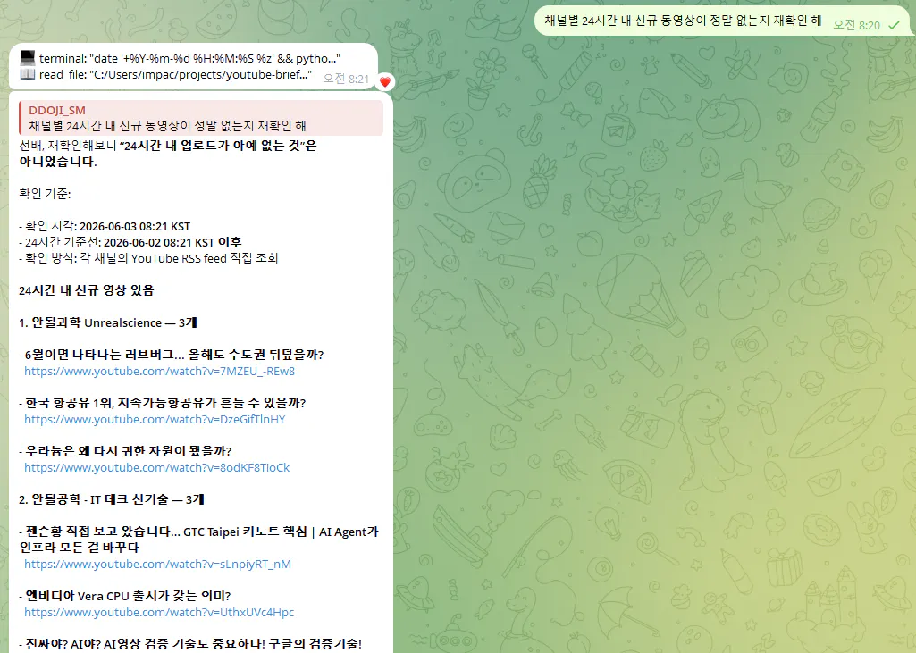 녹색 화면에 표시된 WhatsApp의 스크린샷