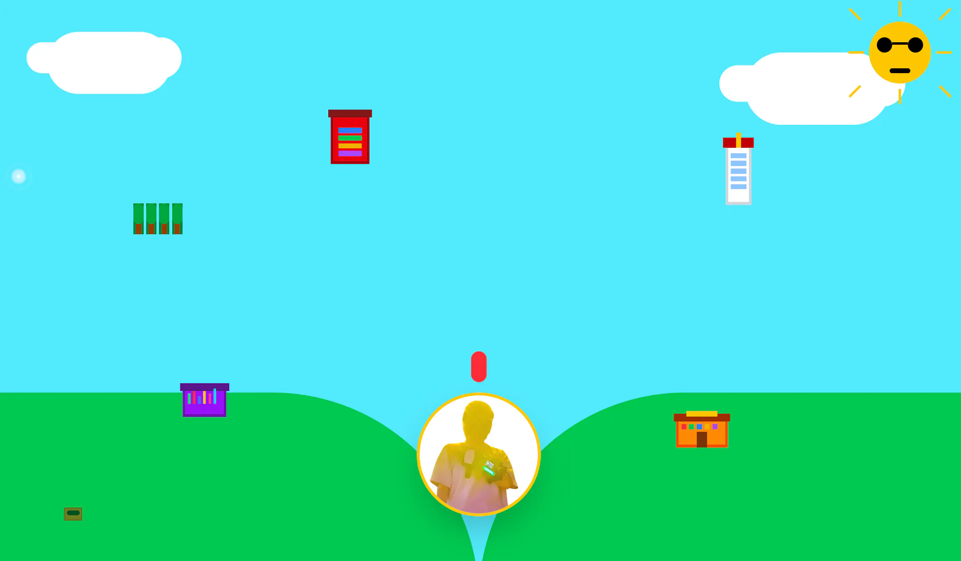 공중에서 날아가는 남자와 함께 게임의 스크린 샷