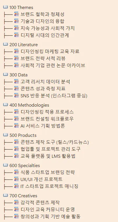 한국 단어 목록의 스크린 샷