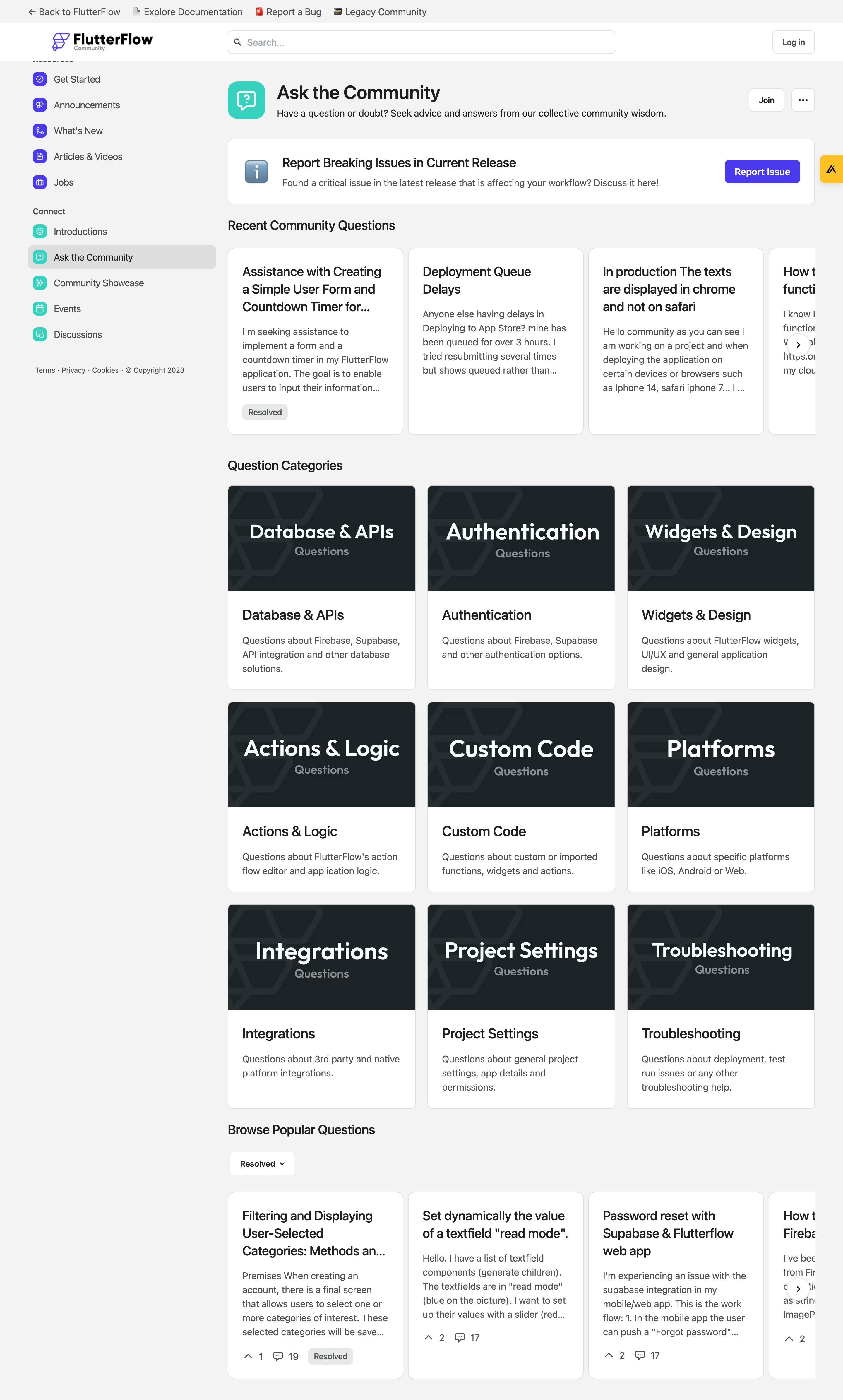 Flutterflow support forum within the community