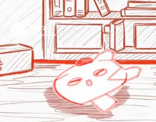 바닥에 누워있는 고양이 그림