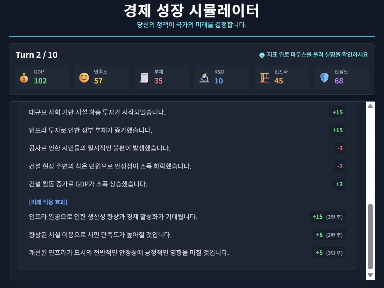 한국 버전의 게임 스크린 샷