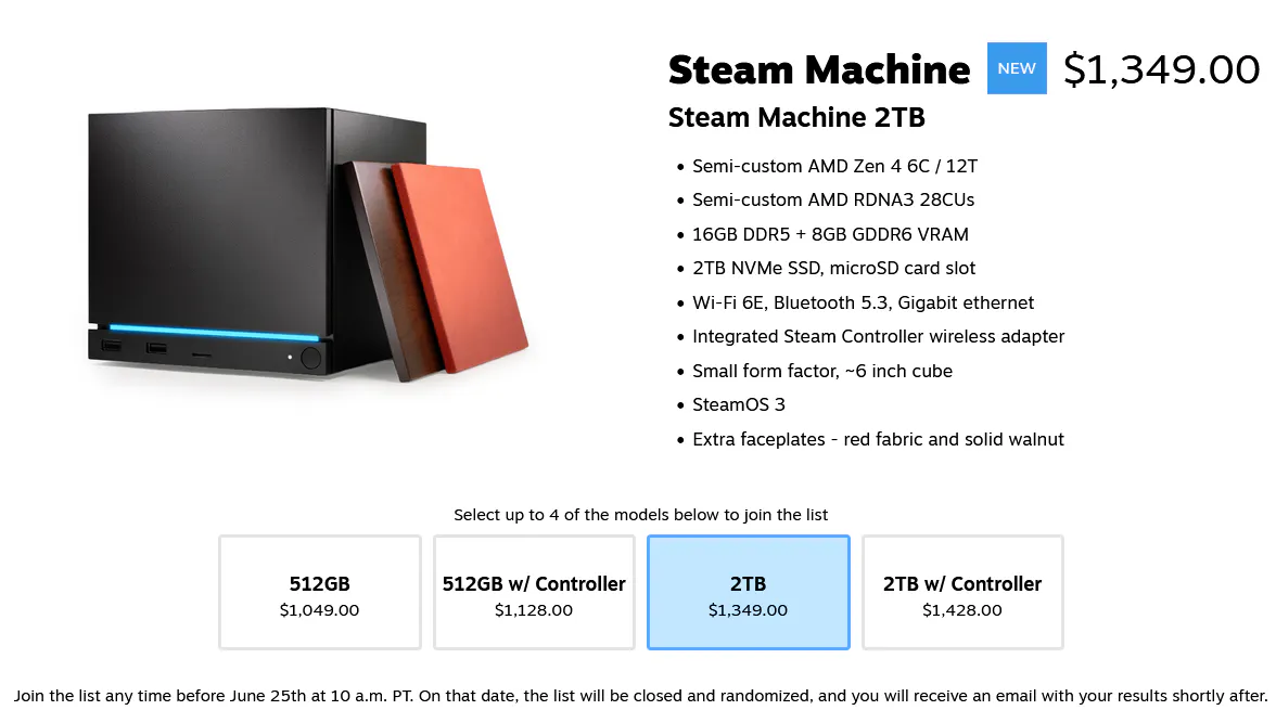 Steam Machine pre-ordering is now available