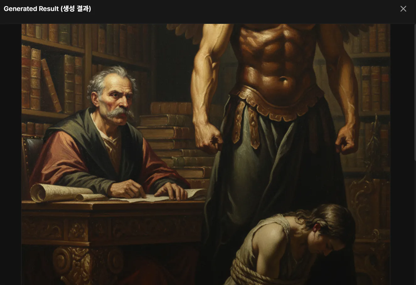 도서관에 있는 남자와 여자의 그림