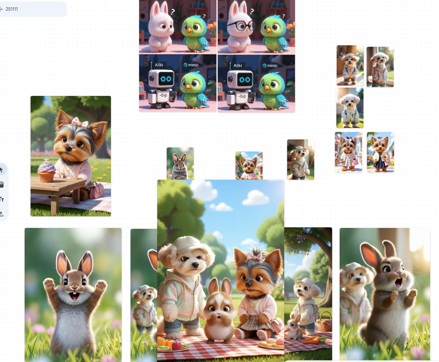 개와 토끼 사진의 스크린샷