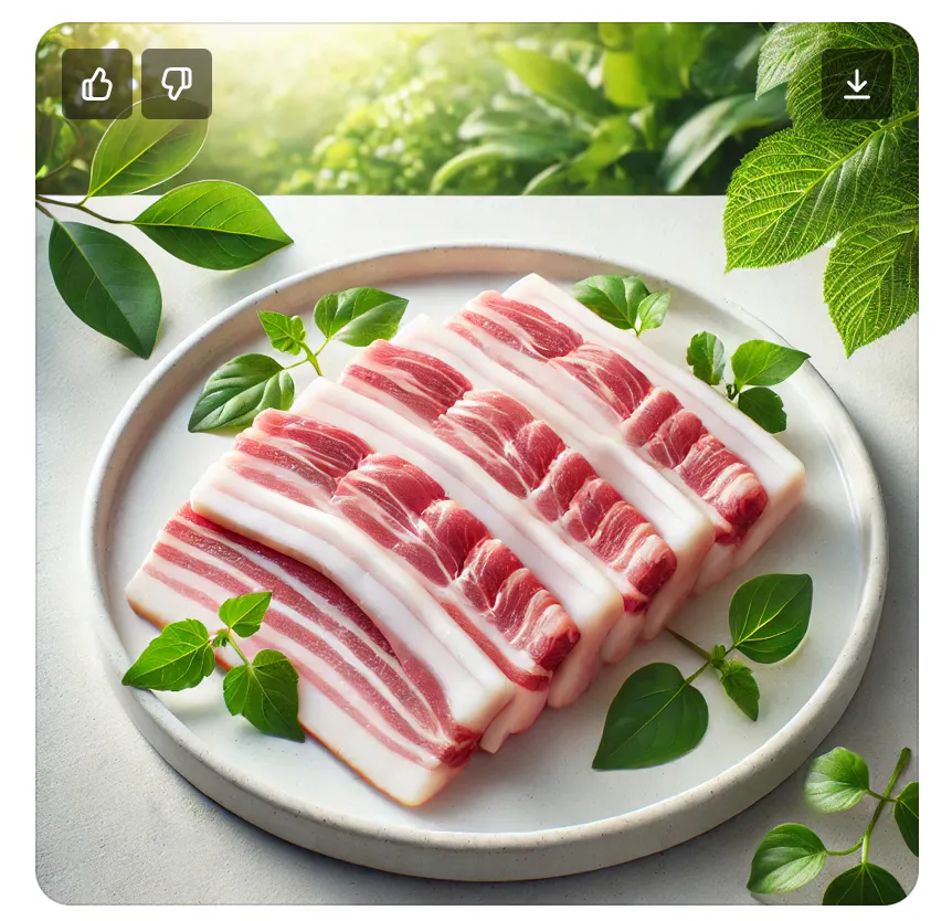 고기 조각이 담긴 접시