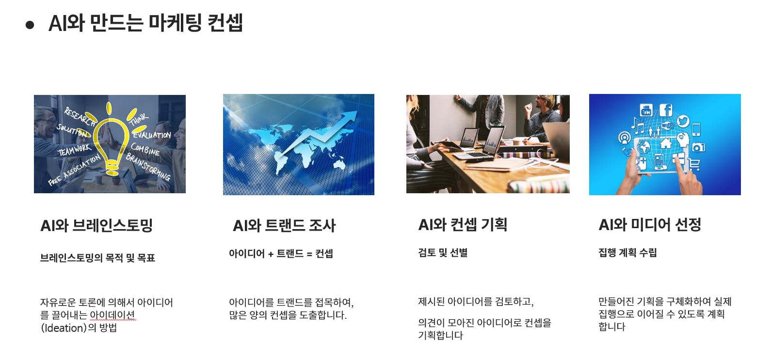 한국 비즈니스 웹사이트의 홈페이지