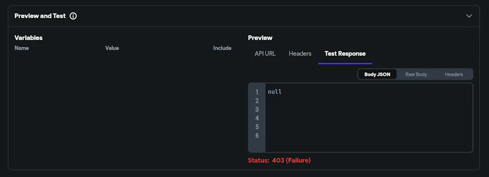 API call responds with Null