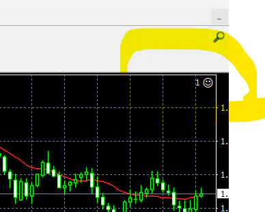 오른쪽을 가리키는 노란색 화살표가 있는 외환 표시기