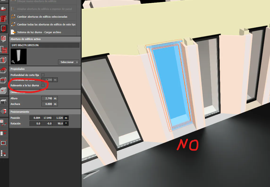 Some daylight-relevant windows are not recognized on an IFC model