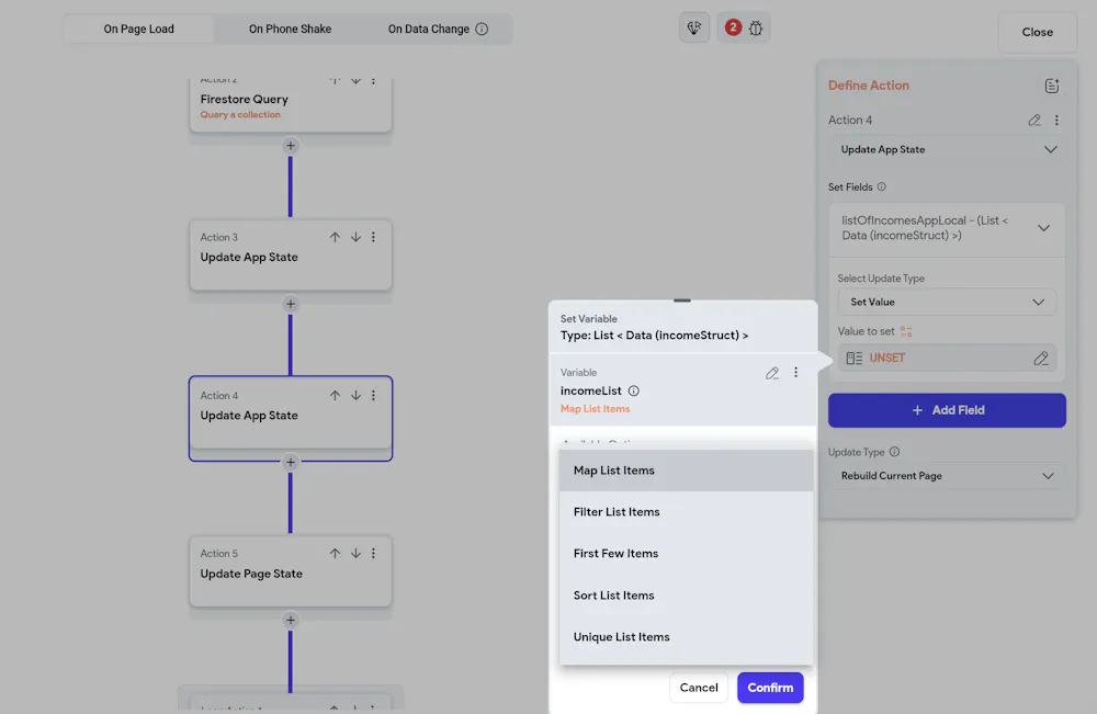 How to save a query collection List of documents to App state variable