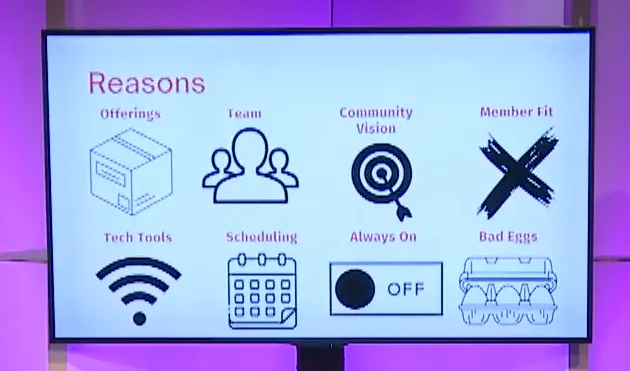 화면에 여러 아이콘을 표시하는 TV 화면