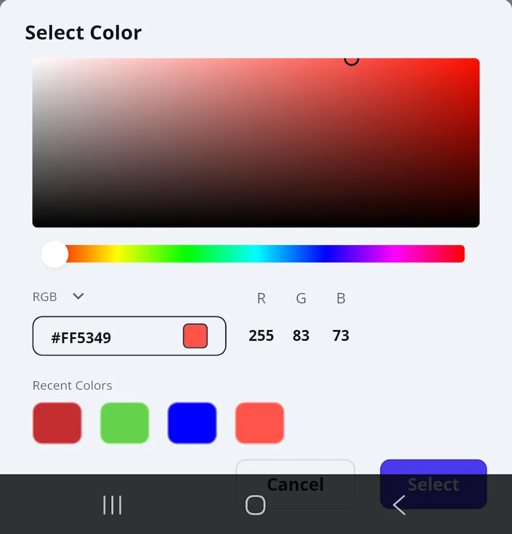 Color Picker Safe Space Issue