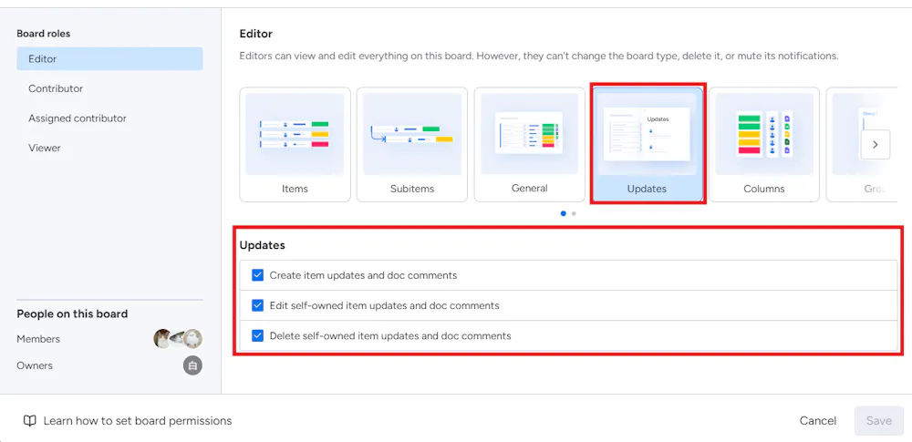 Feature Request: Adding permission to view updates