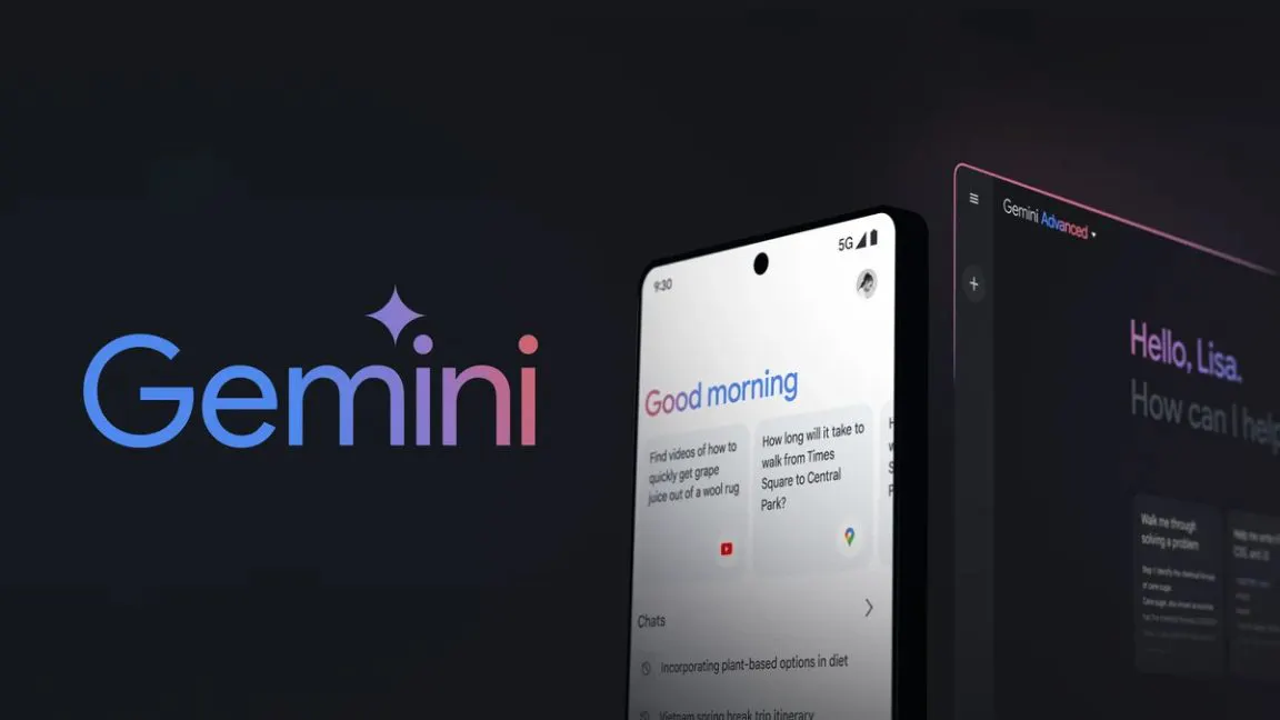 Gemini라는 단어가 적힌 휴대전화