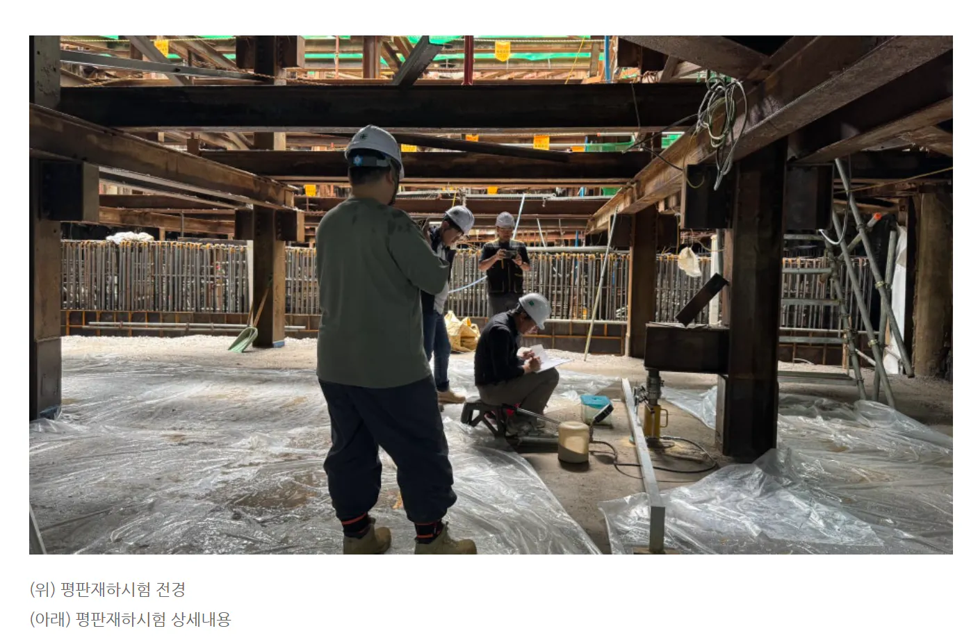 나무 구조를 작업하는 사람들의 그룹